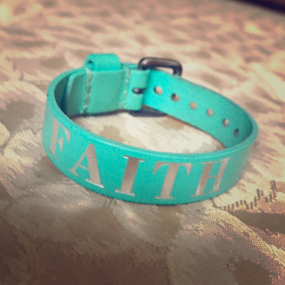 •FAITH• band bracelet w/ buckle